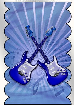 Double Scallop Edge Dueling Electric Guitars