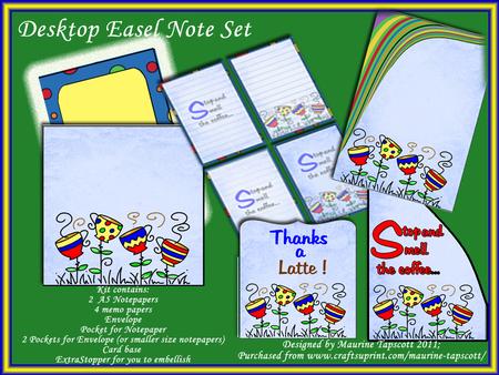 Desktop Easel Notepaper Kit - Stop and Smell the Coffee 2