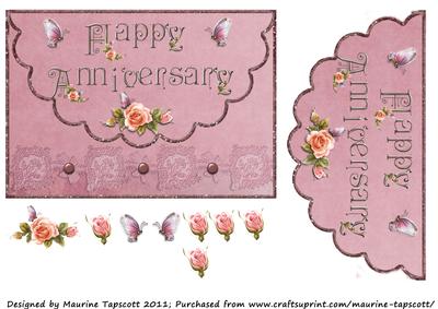Happy Anniversary 5x7 Mock Envelope Card