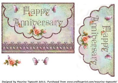 Happy Anniversary 5x7 Mock Envelope Card