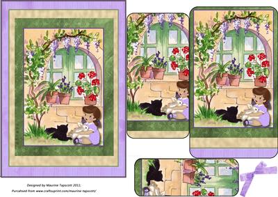 Sitting in the Garden 5x7