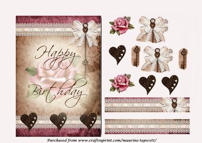 Romantic Vintage Birthday 5x7