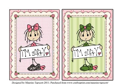 Knobby Knees I'm Sorry 5x7 Toppers
