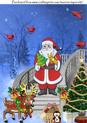Grand Staircase Santa and Cardinals A4
