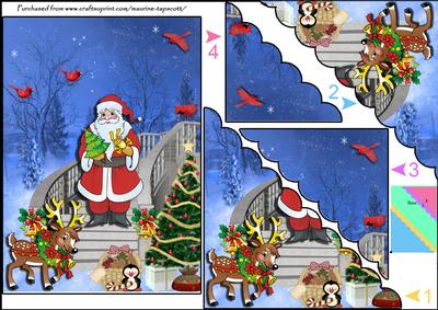 Grand Staircase Santa and Cardinals