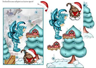 Grand Staircase Winter Fairy 5x7