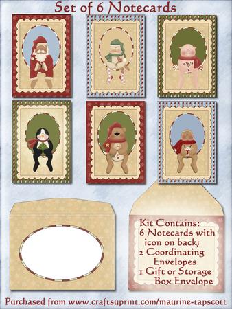 Set of Christmas A6 Notelets