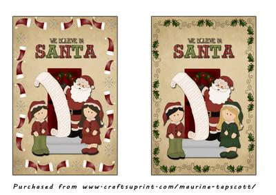 We Believe in Santa 5x7 Toppers