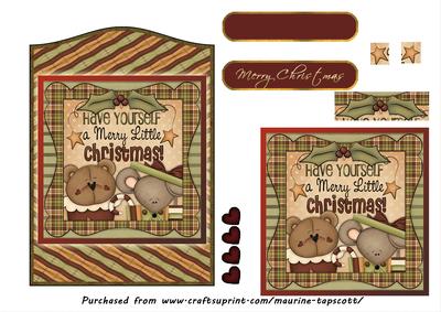 Curved Top Christmas Animals Block 5x7