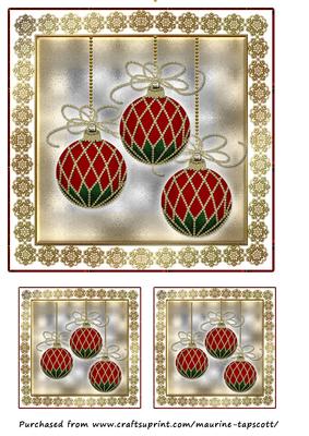 Baubles3 on Stained Glass 6x6