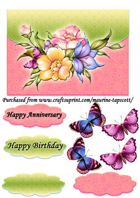 Bright and Beautiful Flora Mock Envelope 5x7