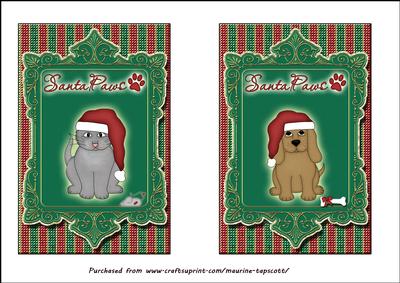Santa Paws 5x7 Toppers