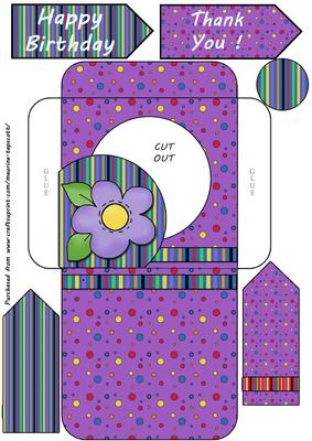 Cookie Pocket - Purple Dots W Flower