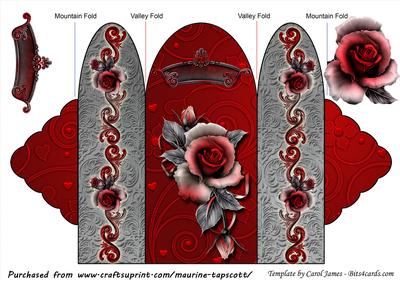 Scalloped Gate Fold Damask and Roses