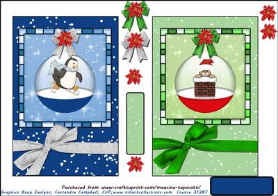 Penguin and Santabear Toppers 5x7