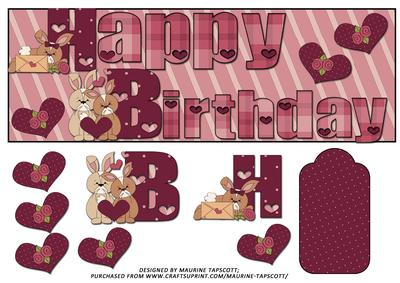 Bunny Happy Birthday Large Dl