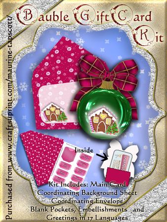 Bauble-shape Gift Card Kit - Gingerbread House