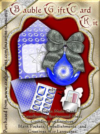 Bauble-shape Gift Card Kit - Metal Star