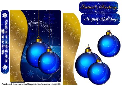 Sparkling Blue Baubles 5x7