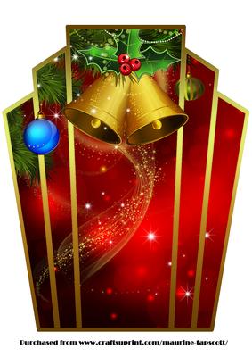 A4 Art Deco Bells & Holly