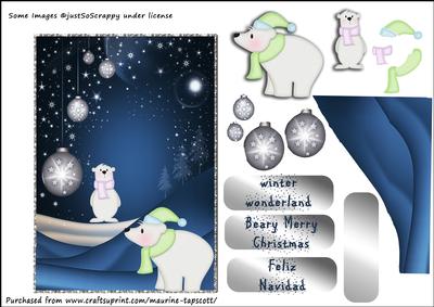 Midnight Baubles and Bears 5x7