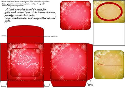 Red Snowflake 3 Inch Gift Box