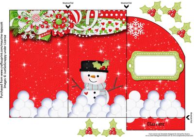 Snowman's Snowballs on Red Money Wallet