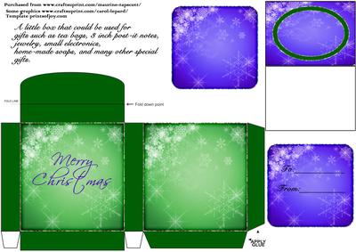 Green & Purple 3 Inch Gift Box