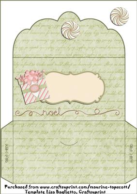 Vintage Scalloped Edge Noel Money Wallet