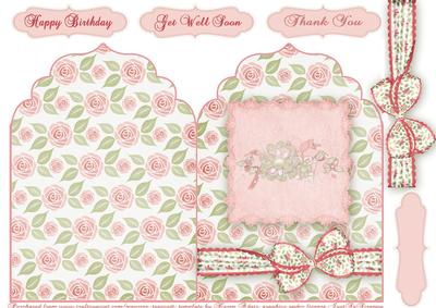 Elegant Top 5x7 Stencilled Roses Card
