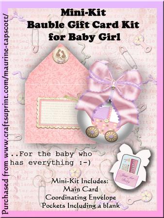 Mini-kit - Bauble Shape Girl Gift Card