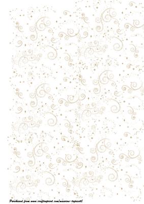 Golden Snowflakes & Swirls on White