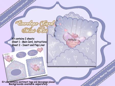 Envelope Card Mini Kit - Abstract Hearts