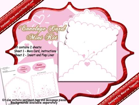 Envelope Card Mini Kit - Pink Hearts