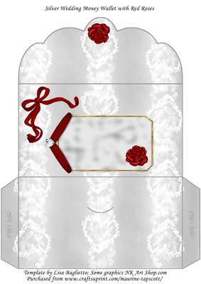Silver and Red Money Wallet