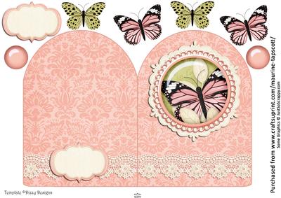 Vintage Peach Roundtop 5x7 Quick Card