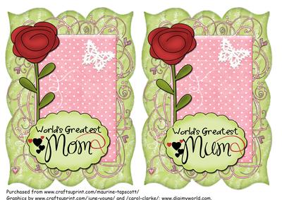 World's Greatest Mom or Mum Bracket Topper