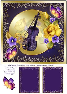 Roses & Music Square Quick Card