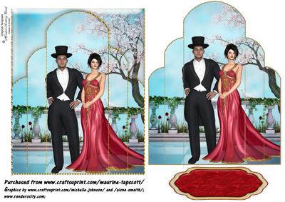 Romance on the Balcony - Art Deco Shaped