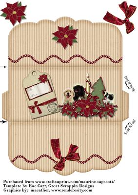 Animals Cranberry Christmas Money Wallet