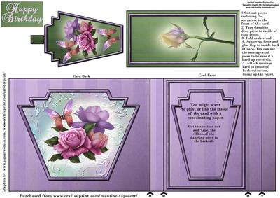 Roses Happy Birthday Aperature Card