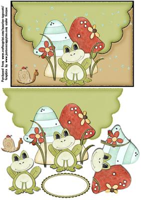 Toadstools & Froggy Mock-envelope Card