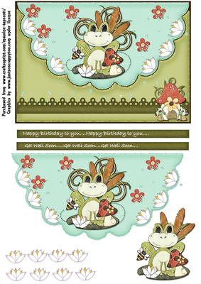 Toadstools and Lily Pads 5x7 Mock Envelope Topper