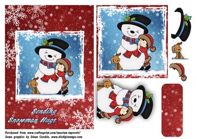 Sending Snowman Hugs Window 5x7