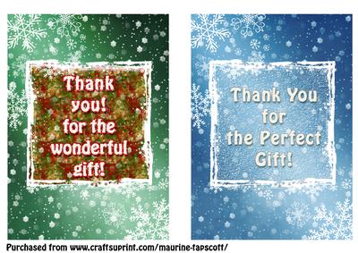 Christmas Thank You 5x7 Toppers