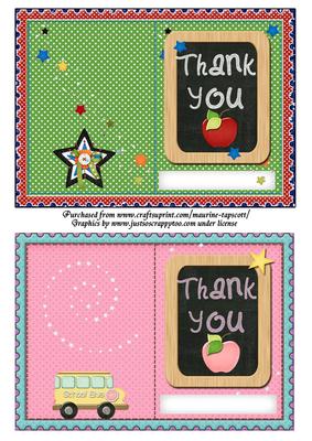 Set of 'thank You' Notelets for Teachers