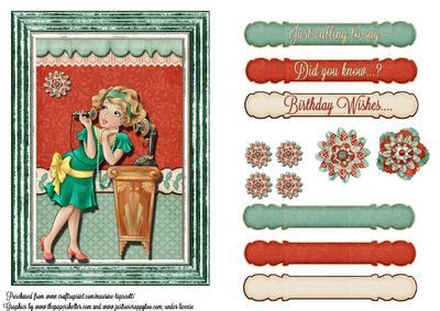Vintage Telelphone 5x7 Quick Card