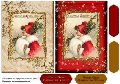 Christmas Greetings Set of 5x7 Toppers