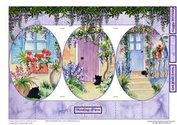 Kitties by the Door Tri-fold Card