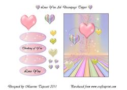 Love You Decoupage Topper A6